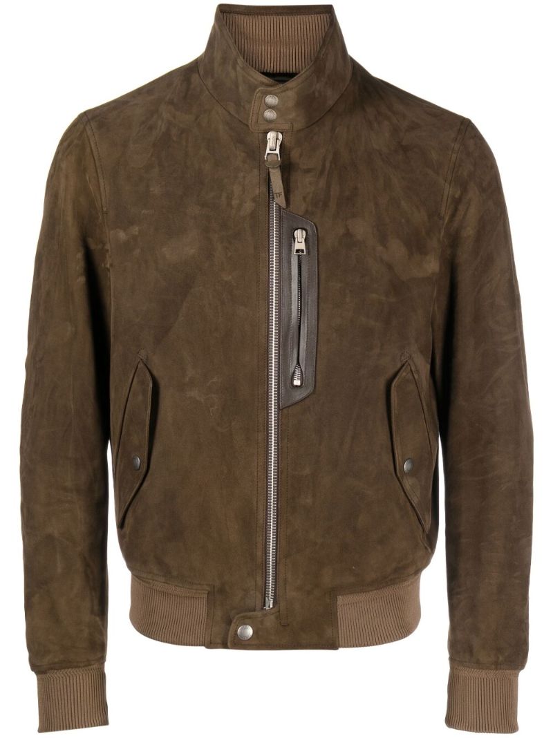 Brown Harrington Suede Biker Jacket