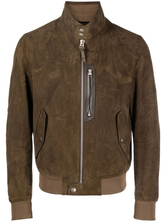 Brown Harrington Suede Biker Jacket
