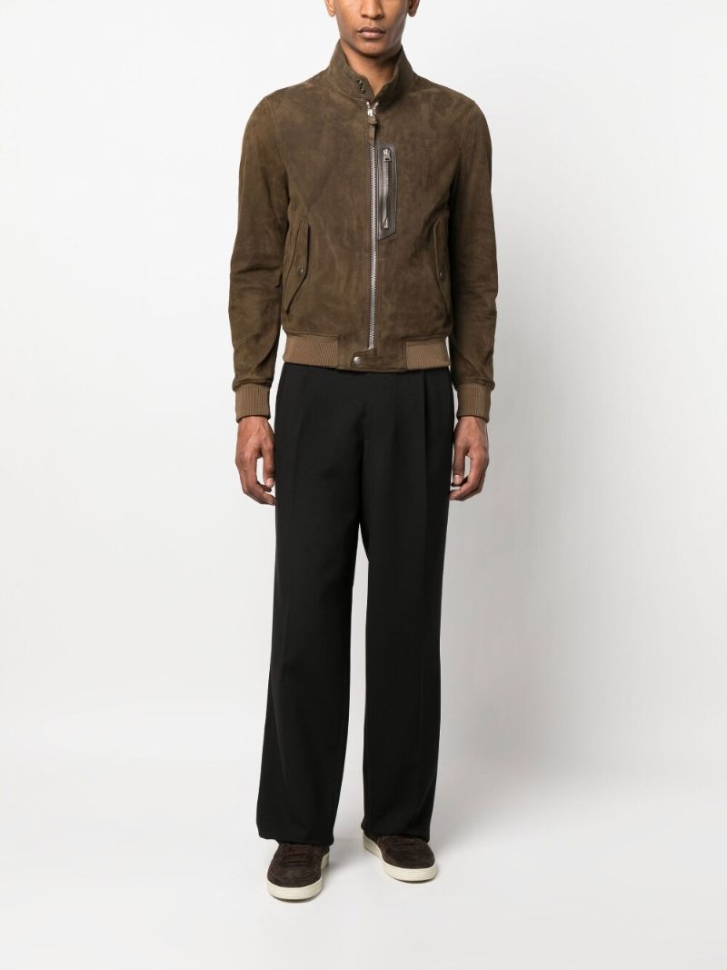 Brown Harrington Suede Biker Jacket