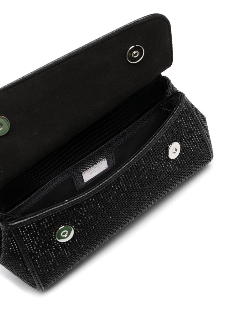 Black Logo Plaque Top Handle Mini Bag