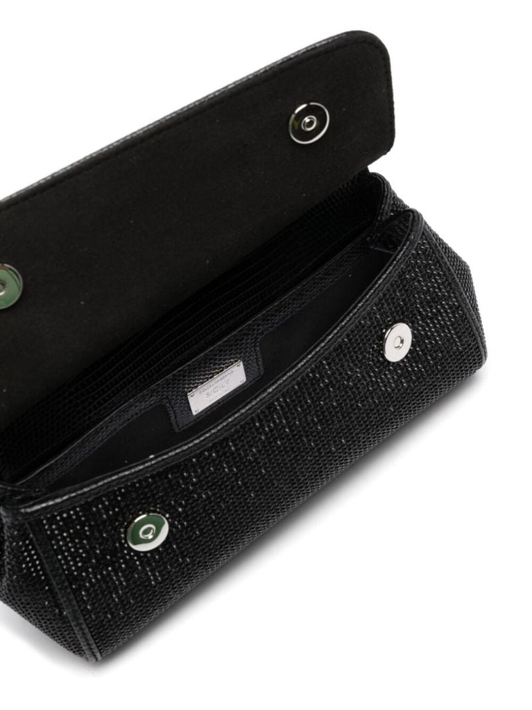 Black Logo Plaque Top Handle Mini Bag