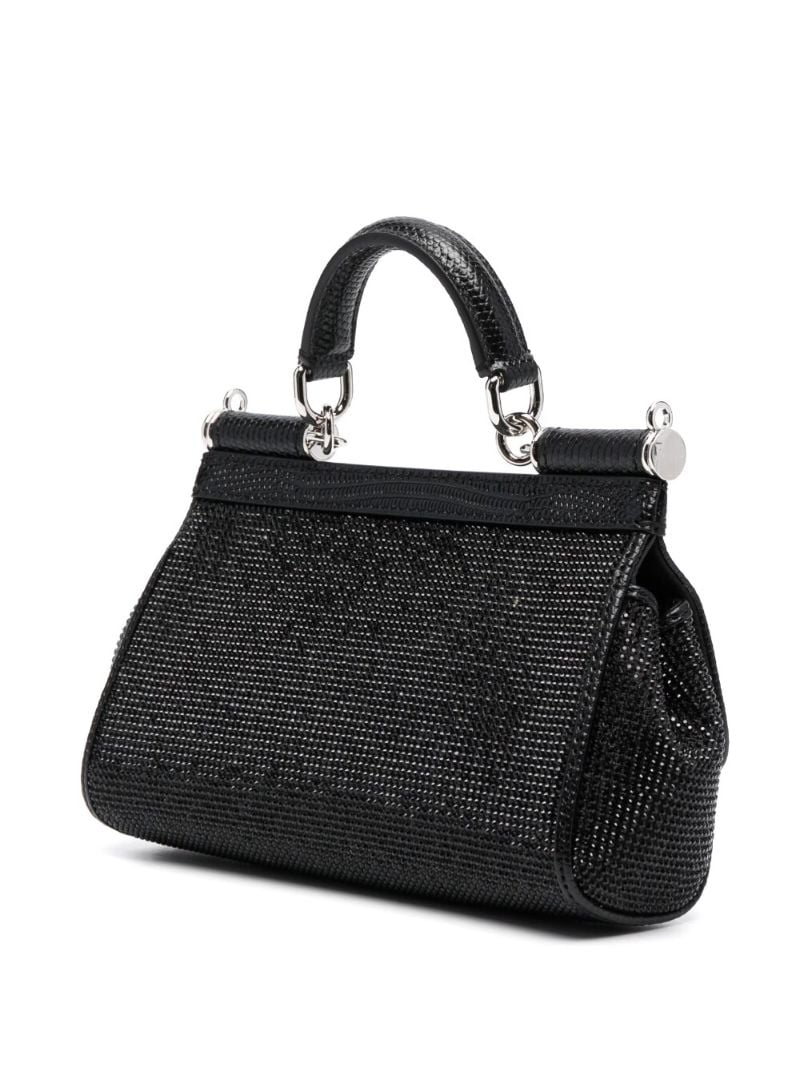 Black Logo Plaque Top Handle Mini Bag