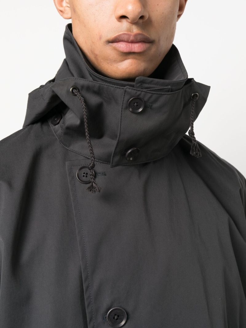 Grey Cotton Hooded Blouson Jacket