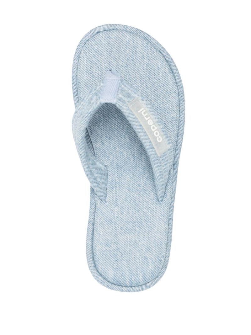 Blue Logo-patch 100 Denim Wedge Sandals