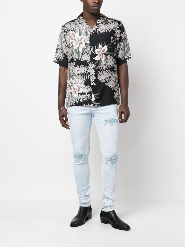Blue Distressed Skinny Cut Jeans