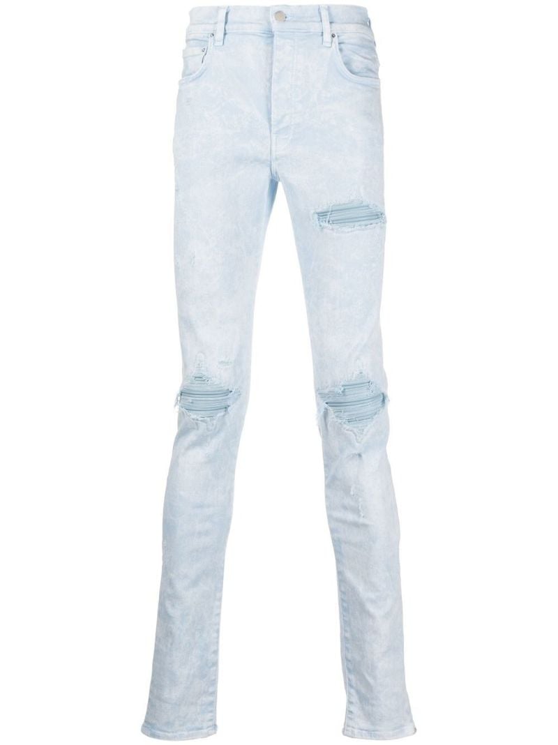 Blue Distressed Skinny Cut Jeans