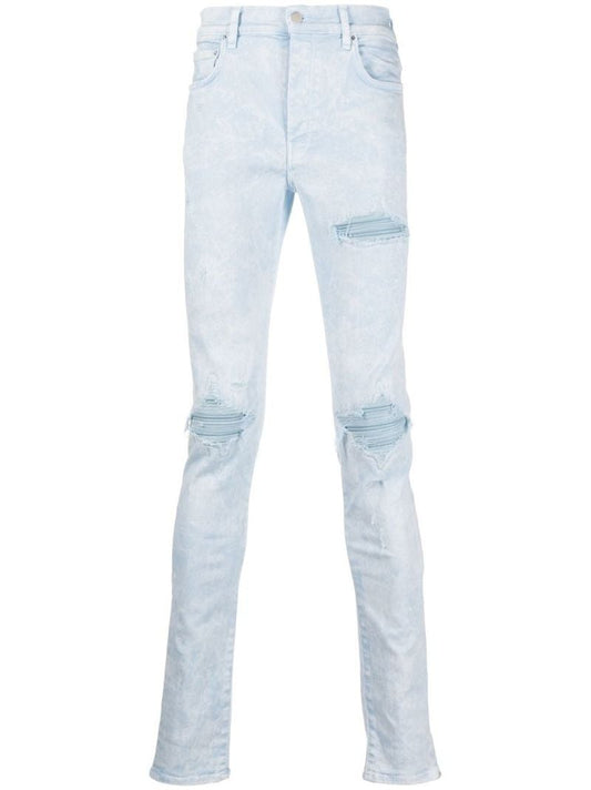 Blue Distressed Skinny Cut Jeans
