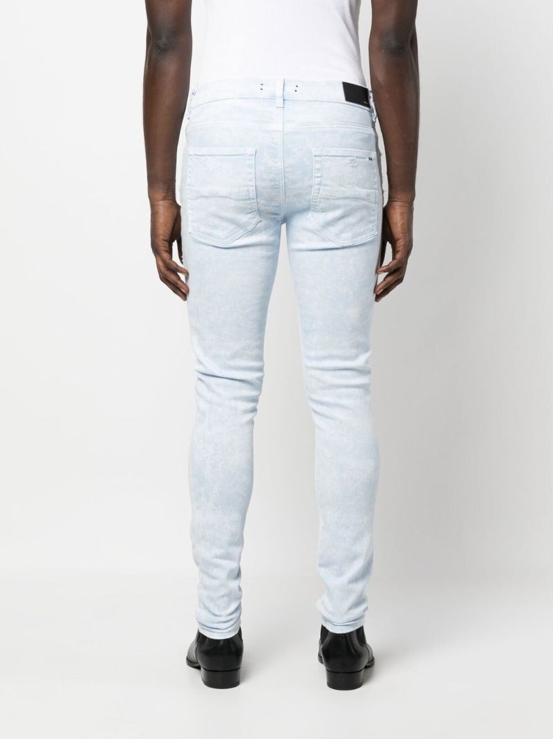 Blue Distressed Skinny Cut Jeans