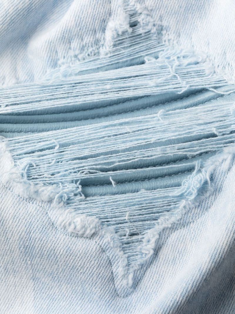 Blue Distressed Skinny Cut Jeans