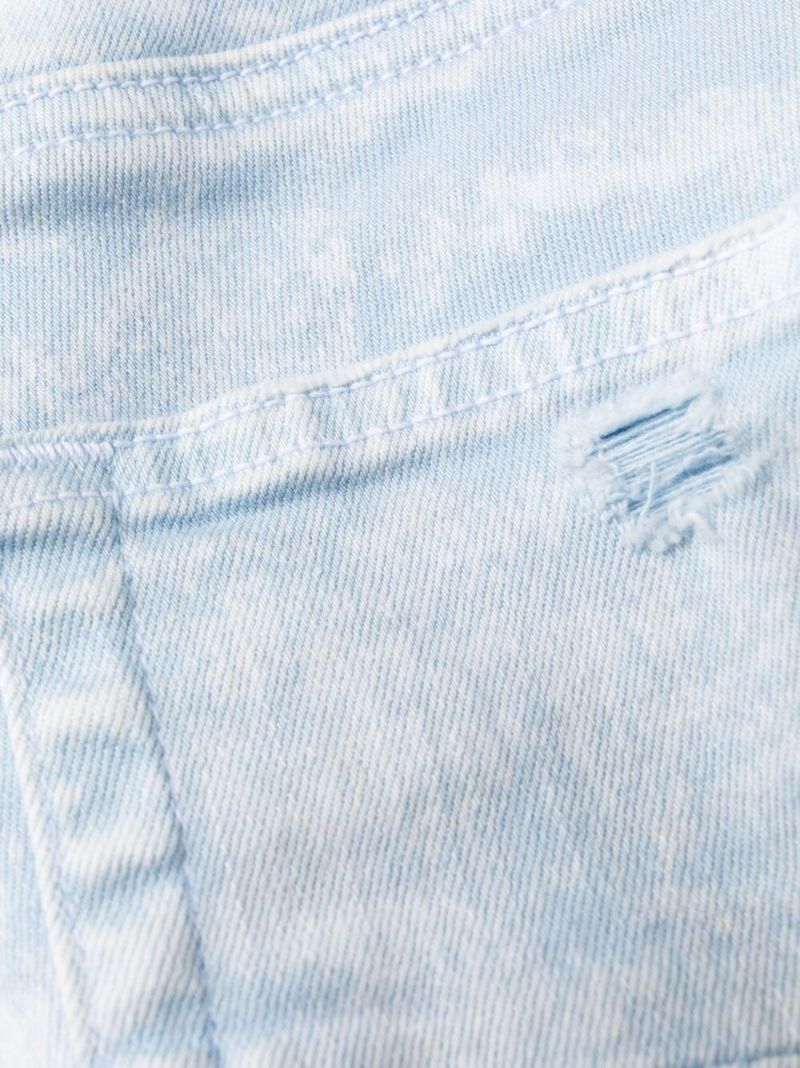 Blue Distressed Skinny Cut Jeans