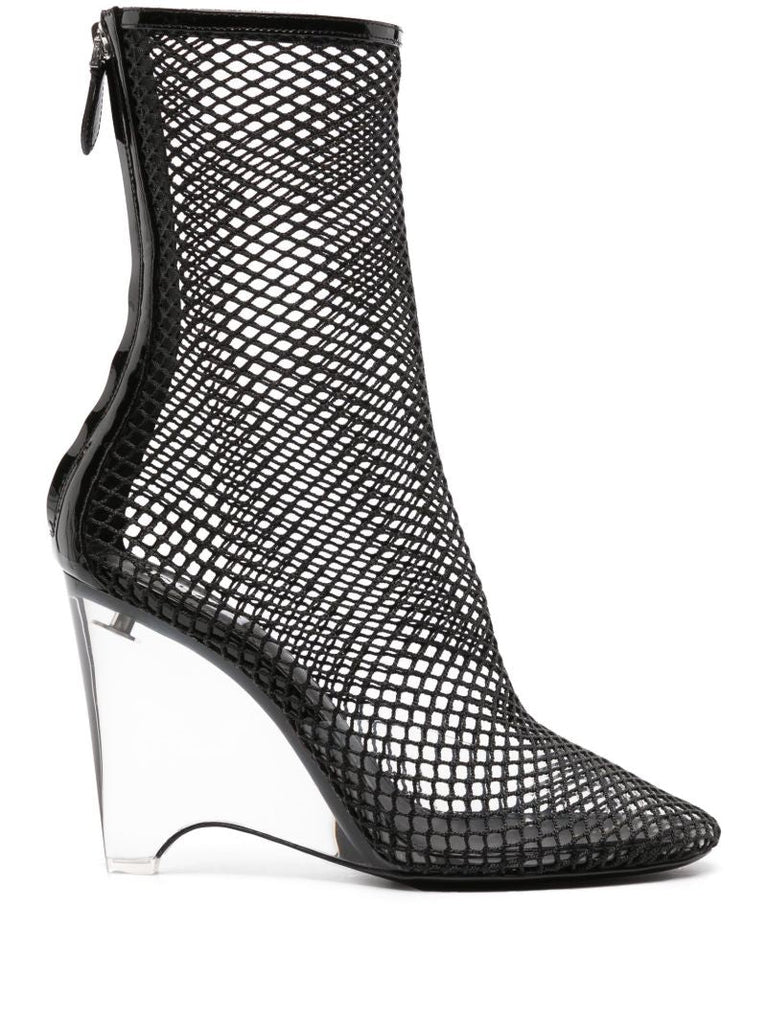 Black La Cage 100 Mesh Boots