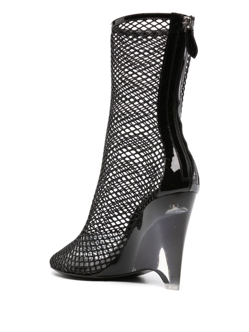 Black La Cage 100 Mesh Boots
