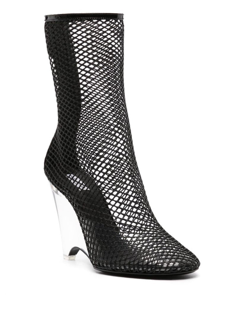 Black La Cage 100 Mesh Boots