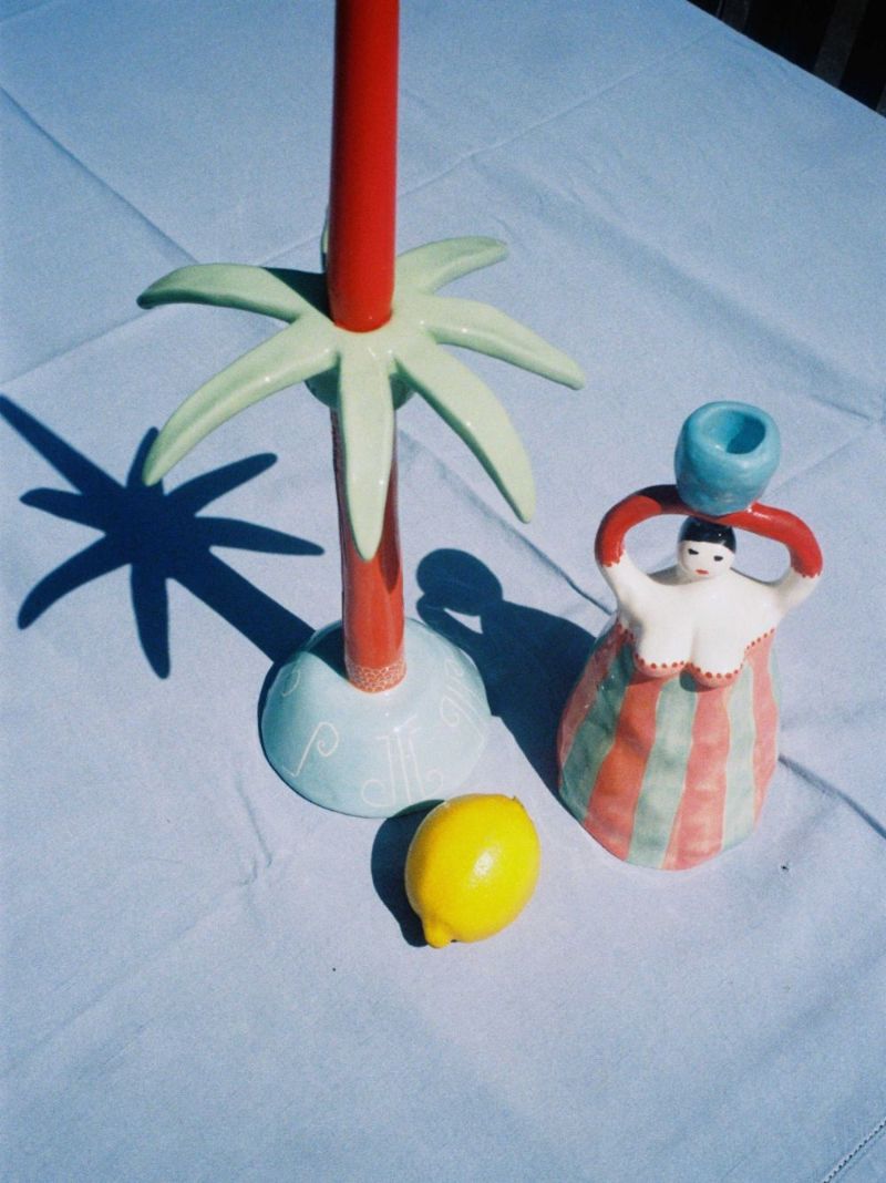 Orange Coconut Tree Candle Holder