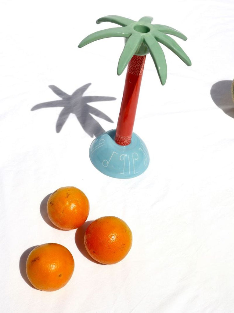 Orange Coconut Tree Candle Holder