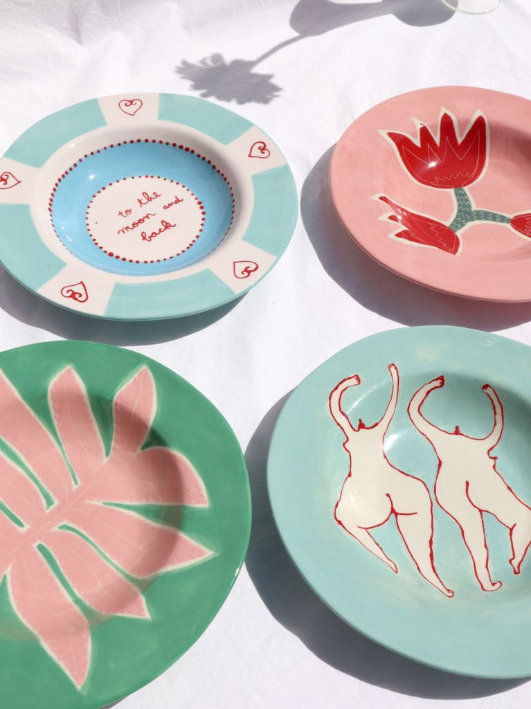 Multicolour to the Moon and Back Dinner Plate Set