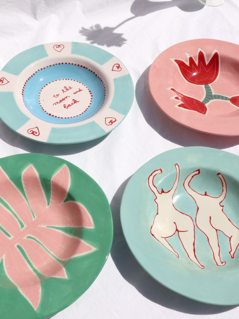 Multicolour to the Moon and Back Dinner Plate Set