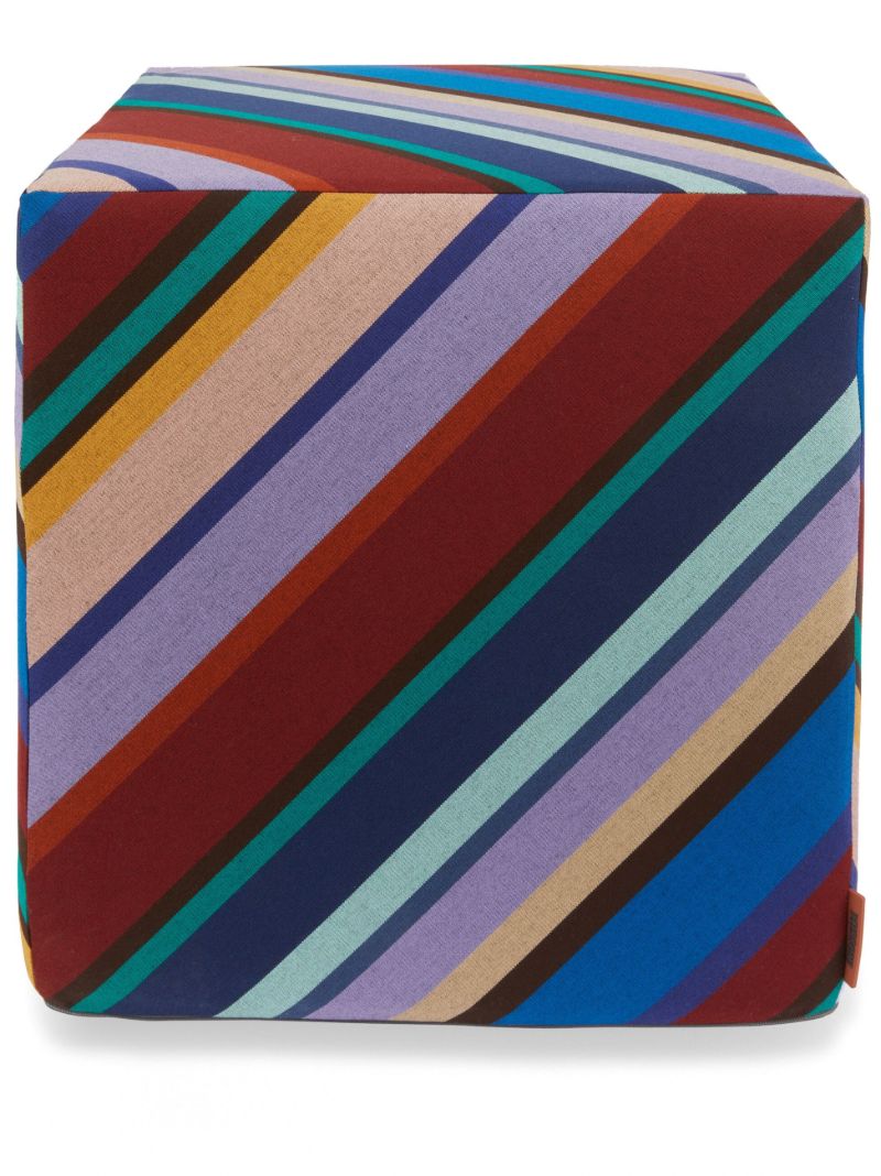 Blue Notturno Cube Outdoor Pouf