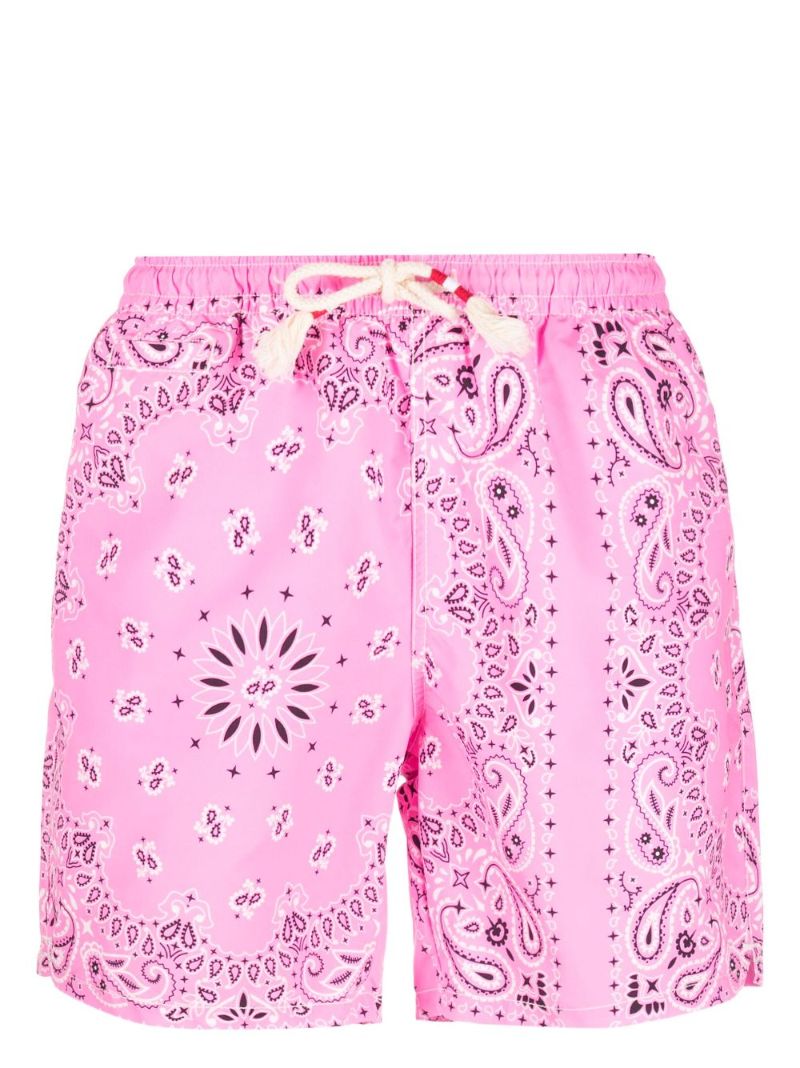Pink Bandana Print Swim Shorts