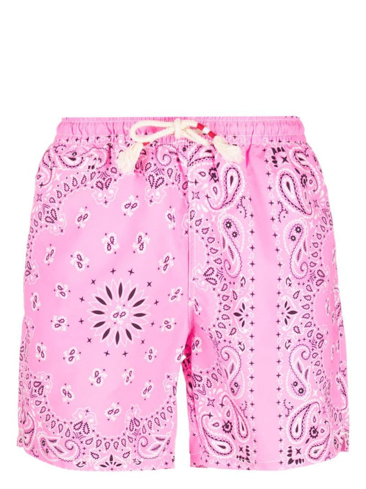 Pink Bandana Print Swim Shorts