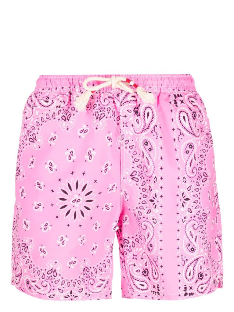Pink Bandana Print Swim Shorts