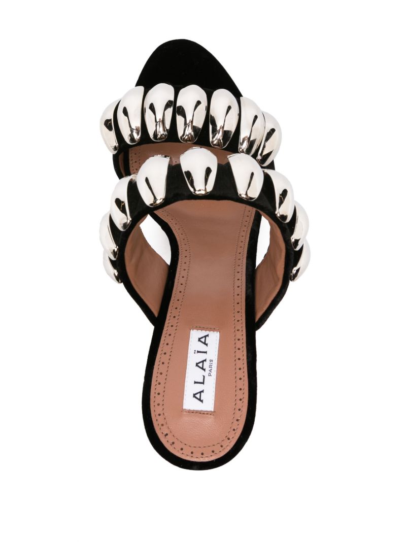 Black Tribale 90 Leather Sandals