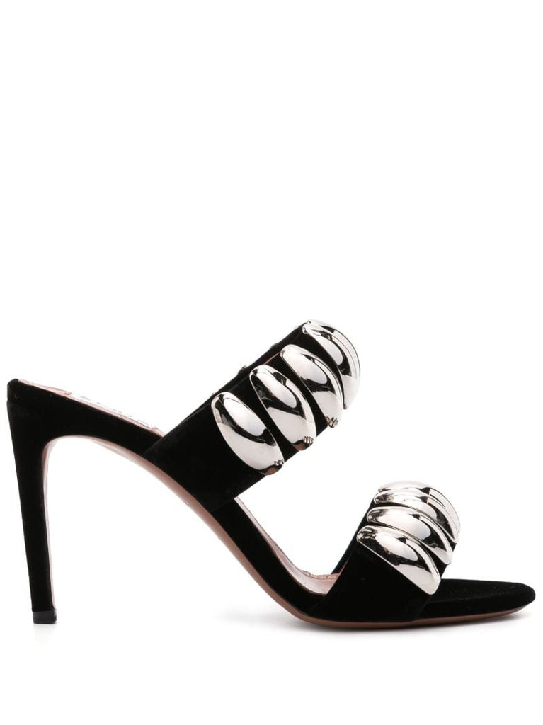 Black Tribale 90 Leather Sandals