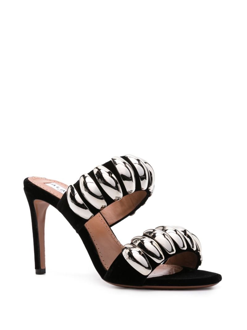 Black Tribale 90 Leather Sandals
