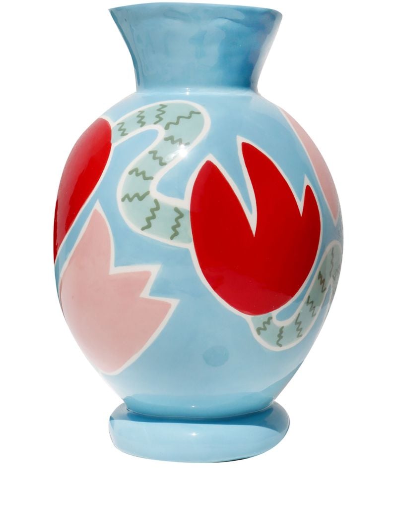Blue Tulip Earthenware Vase