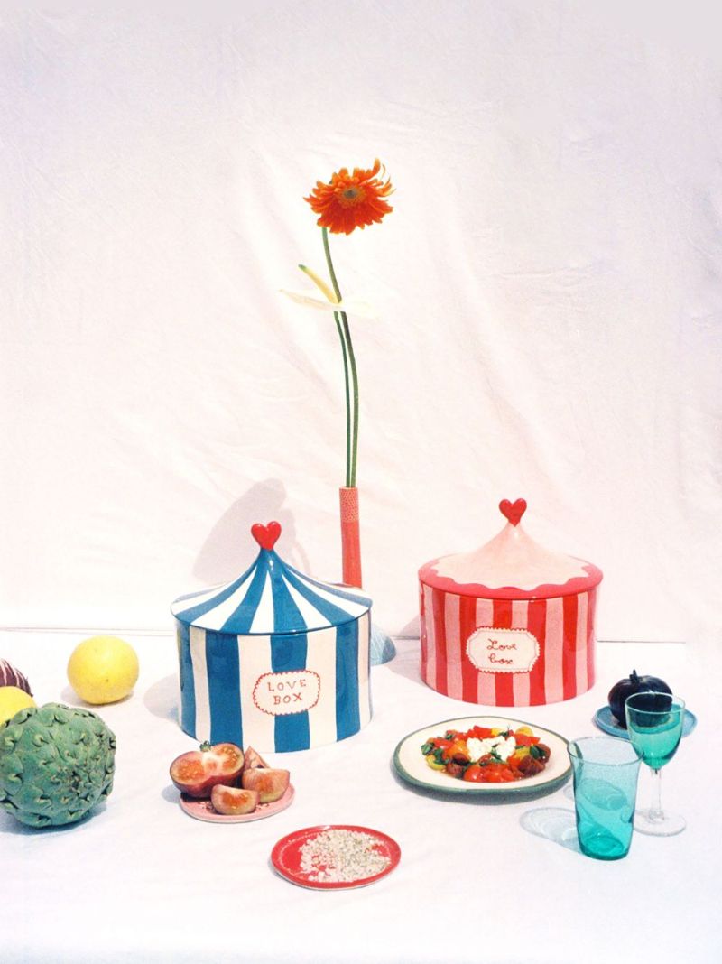 Red Love Box Hand-painted Jar