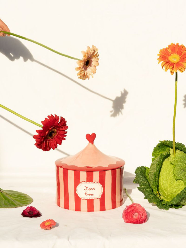 Red Love Box Hand-painted Jar