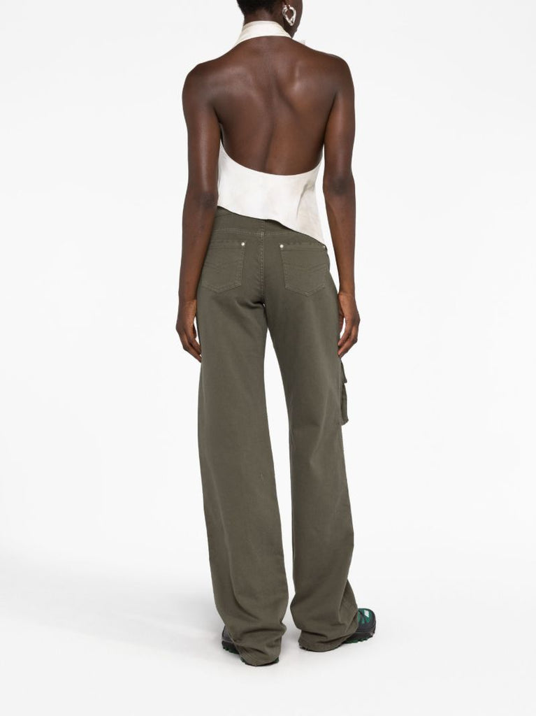 White Floral-appliquÃ_x0083_Â© Asymmetric Top