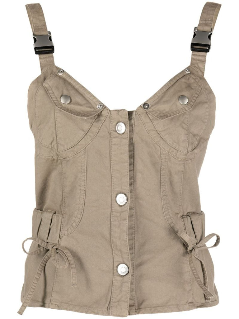 Green Buckled Strap Utilitary Top