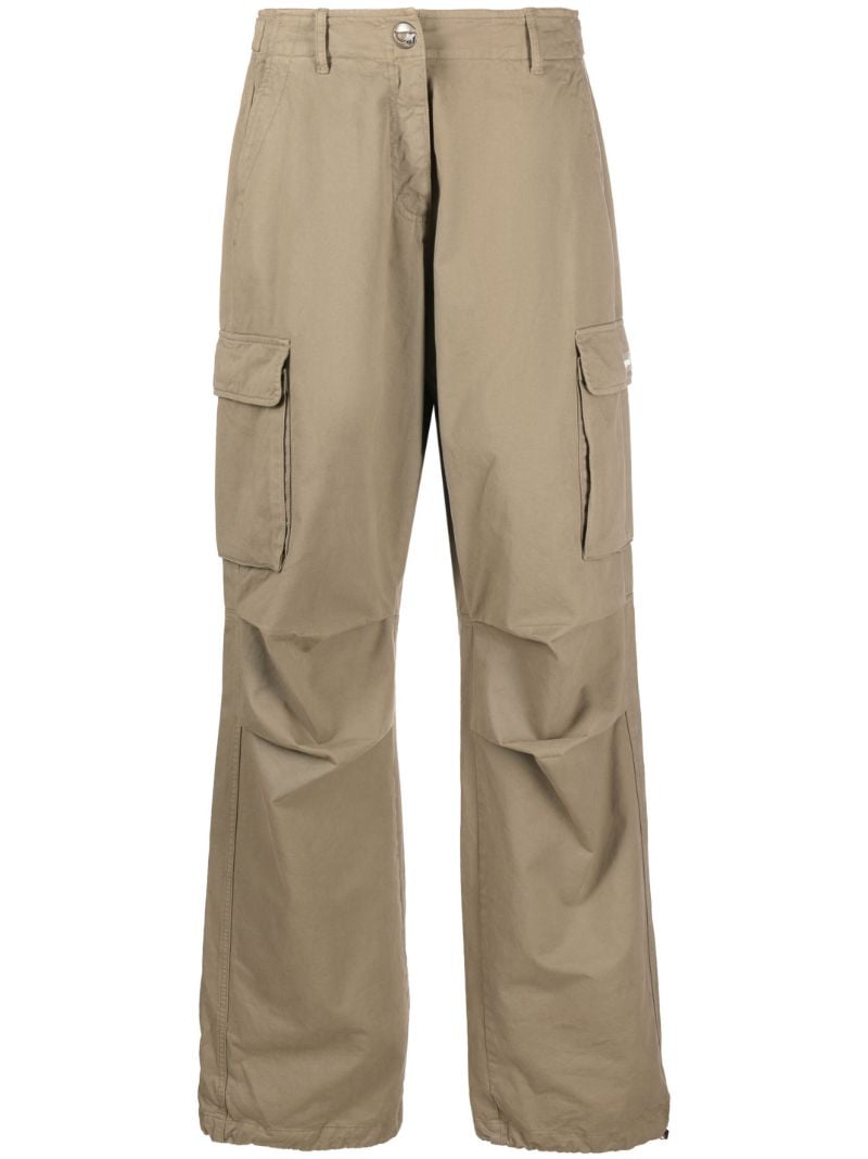 Green Wide-leg Cargo Trousers