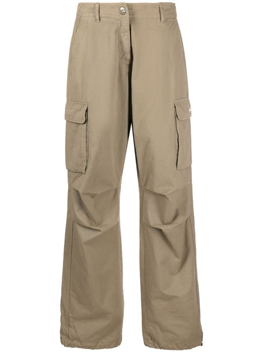 Green Wide-leg Cargo Trousers