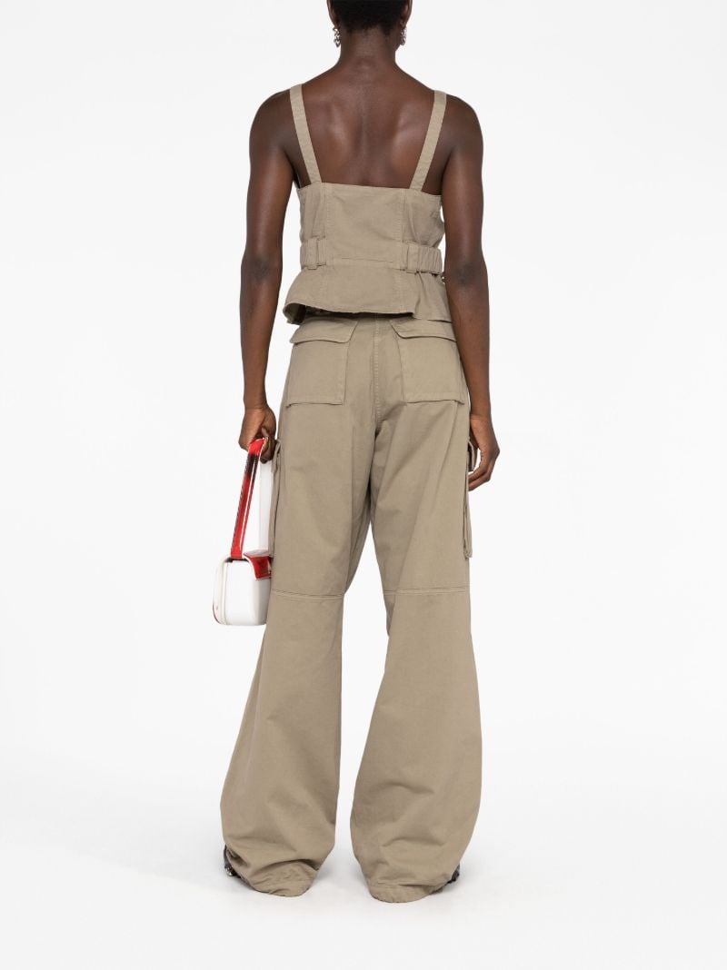 Green Wide-leg Cargo Trousers
