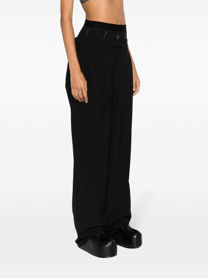 Black Layered-waist Tailored Trousers