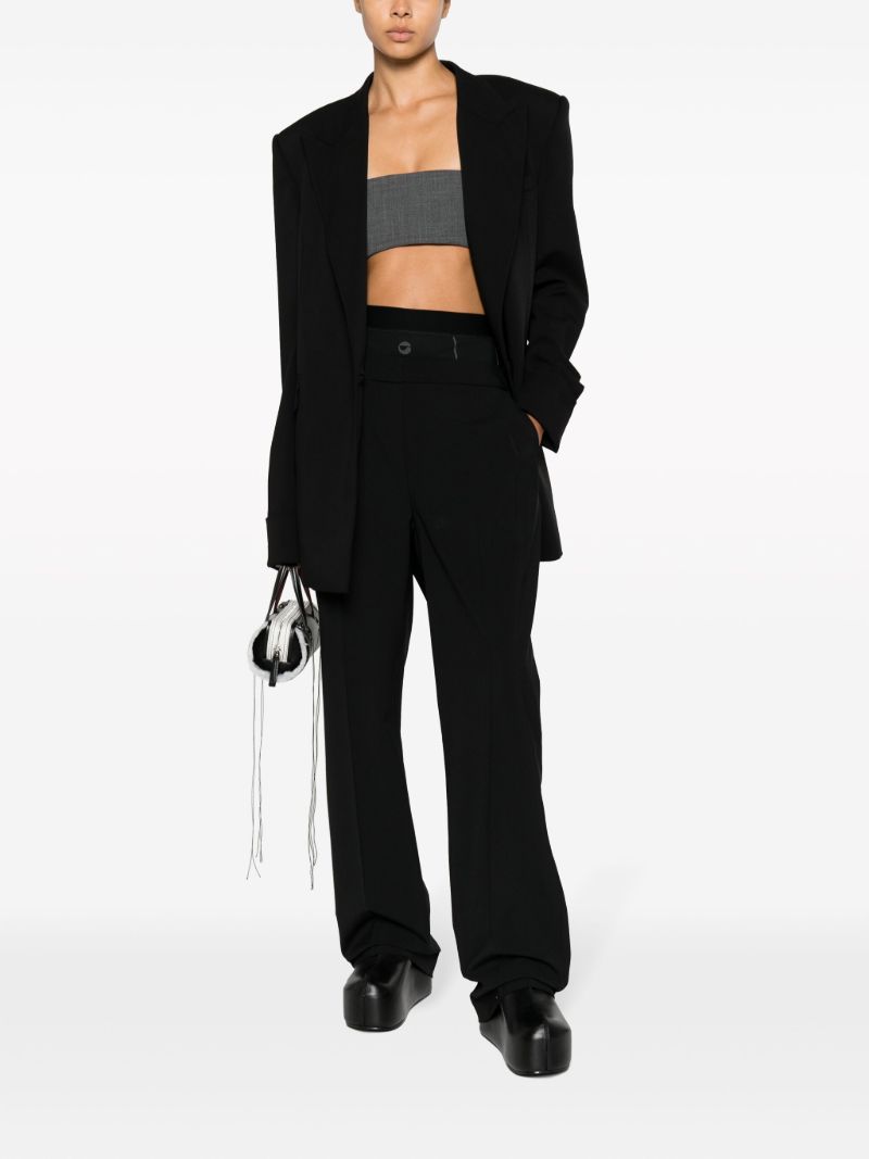 Black Layered-waist Tailored Trousers