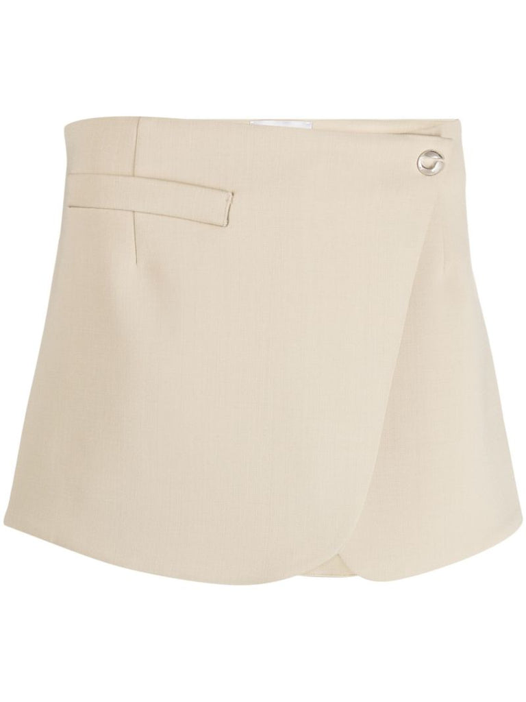 Neutral Tailored Mini Skirt