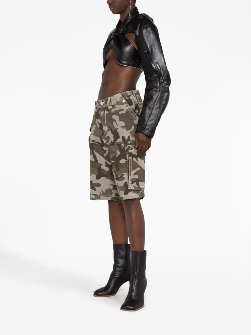 Black Cut-out Cropped Biker Jacket