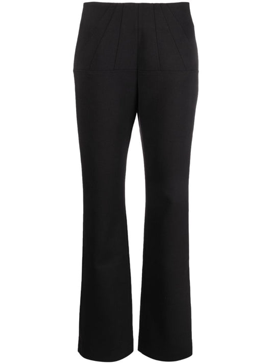 Black Corset Straight-leg Trousers