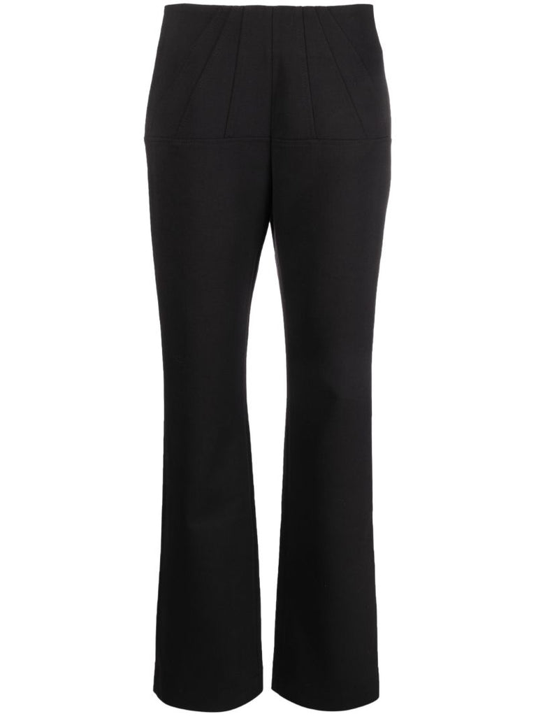 Black Corset Straight-leg Trousers