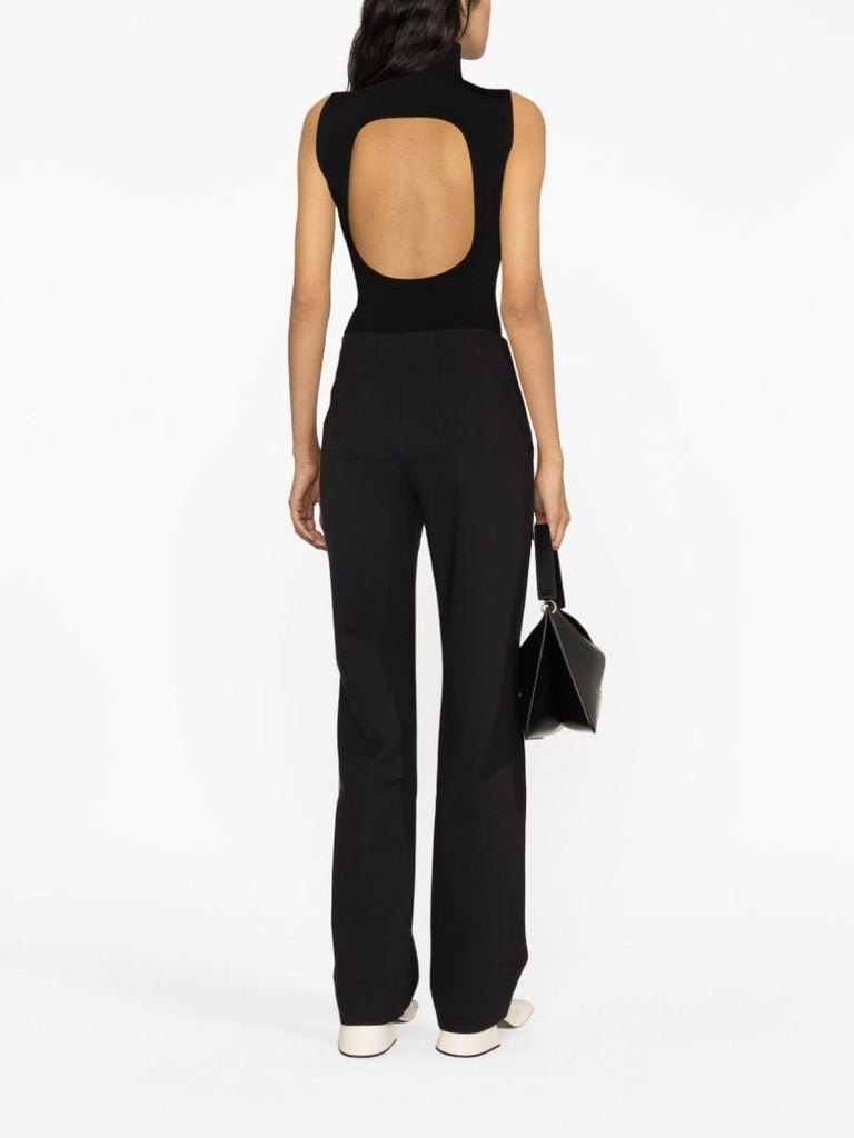Black Corset Straight-leg Trousers