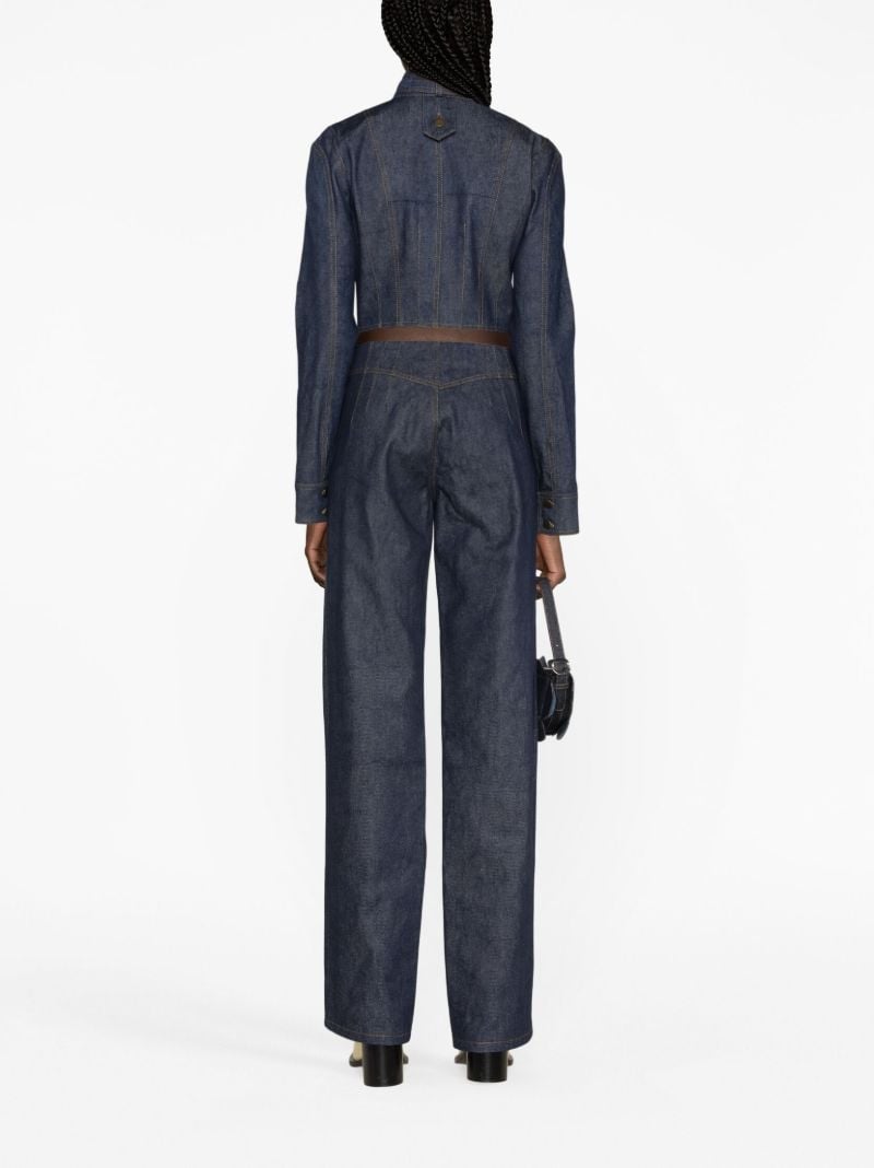 Blue Corset Cropped Denim Jacket
