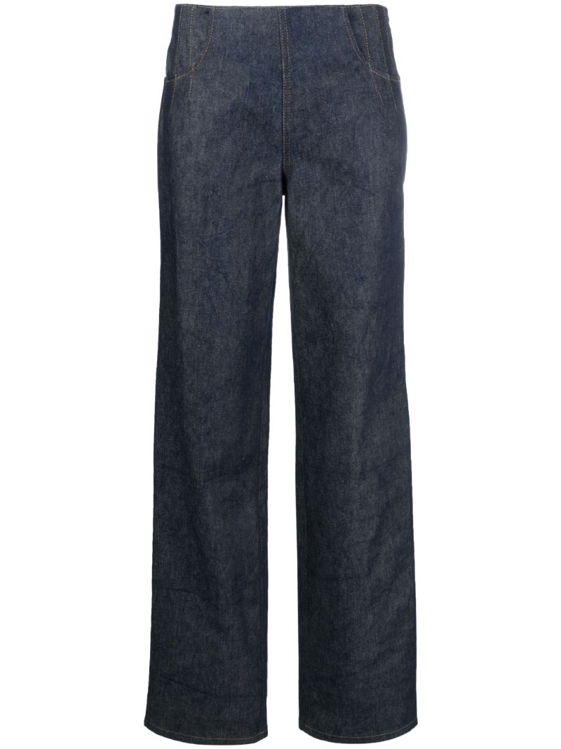Blue Corset Straight-leg Jeans