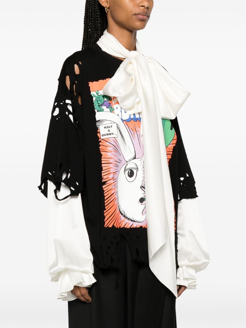 Black the Incredible Bunny-print Cotton T-shirt