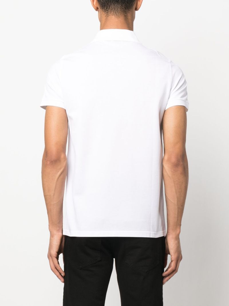 White Embroidered Logo Polo Shirt