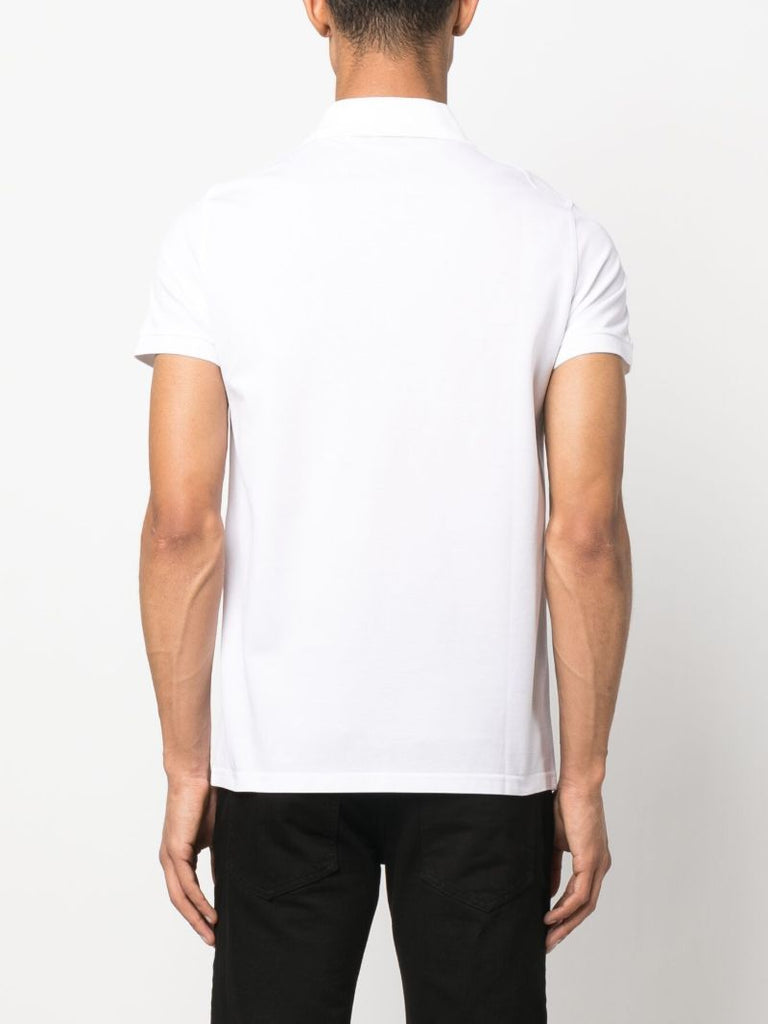 White Embroidered Logo Polo Shirt