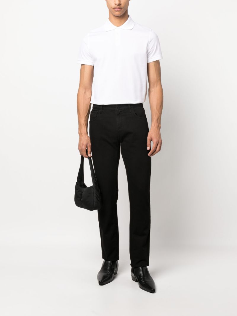White Embroidered Logo Polo Shirt