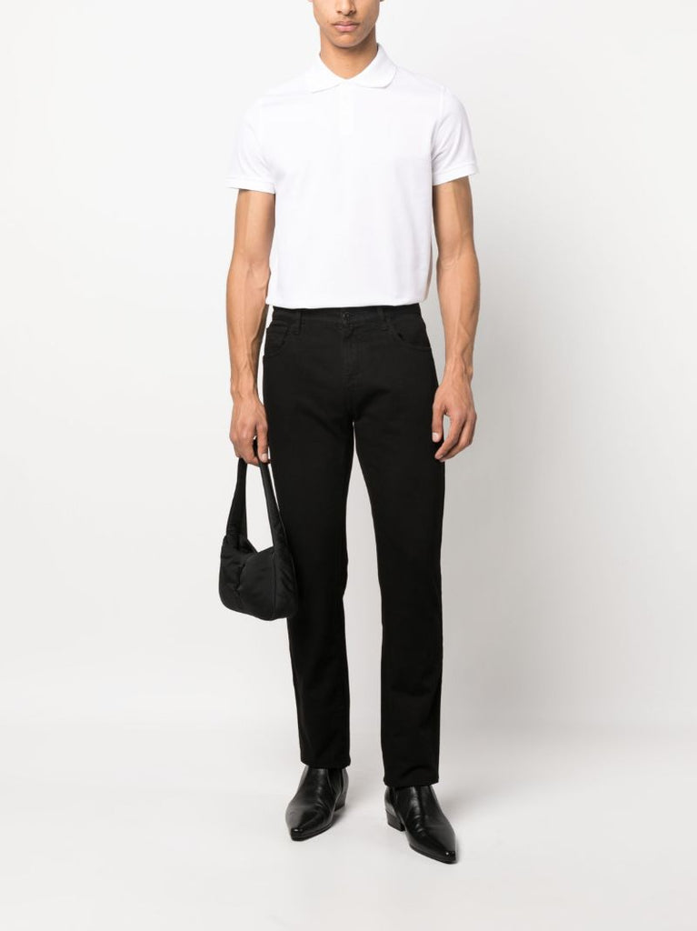 White Embroidered Logo Polo Shirt